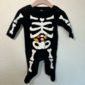 Just One You Carters Skeleton Halloween Sleeper Long Sleeve Footed Sz3M